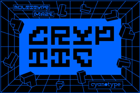 Transform Your Creations with MultiType Maze Cryptic Font